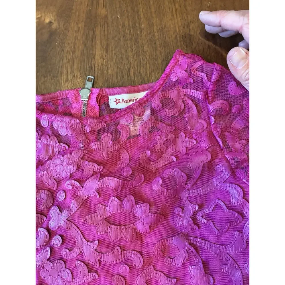 Merry Magenta Dress for Girls American Girl Size 12
